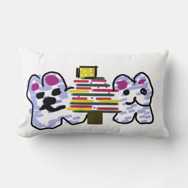 Polar bears Christmas  Lumbar Cushion (Front)