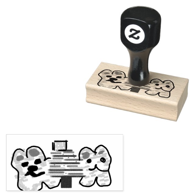 Polar bears Christmas  Rubber Stamp (Stamped)