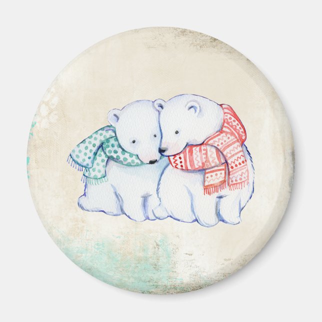 Polar Bears Couple Magnet (Front)