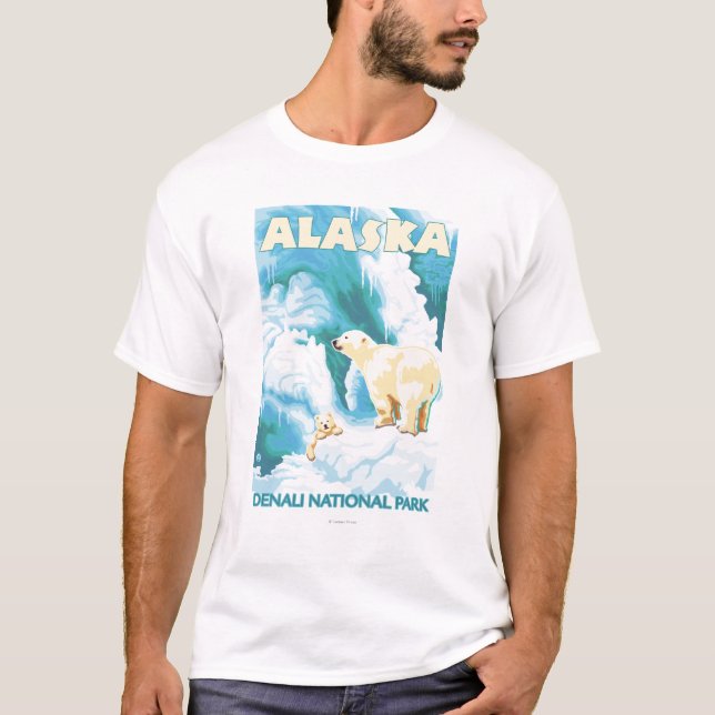 Polar Bears & Cub - Denali National Park, Alaska T-Shirt (Front)