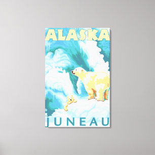 Polar Bears & Cub - Juneau, Alaska Canvas Print