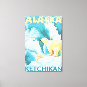 Polar Bears & Cub - Ketchikan, Alaska Canvas Print