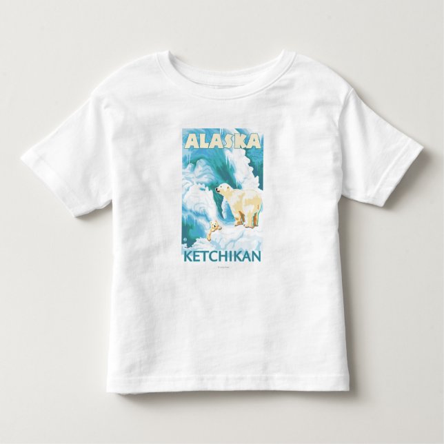 Polar Bears & Cub - Ketchikan, Alaska Toddler T-Shirt (Front)