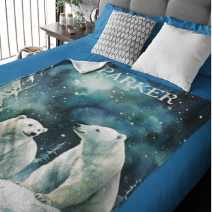 Polar Bears Custom Fleece Blanket