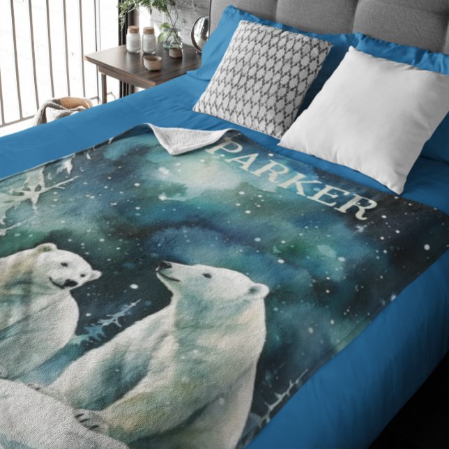 Polar Bears Custom Fleece Blanket (Creator Uploaded)