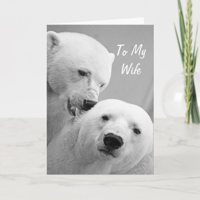 Polar Bears Husband to Wife Anniversary Card (Front)