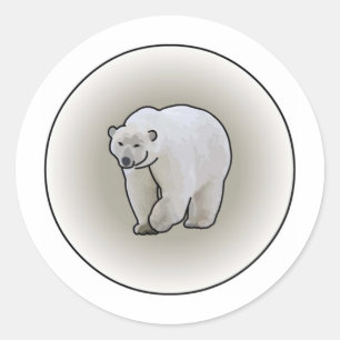 Polar Bears in a Blizzard Classic Round Sticker