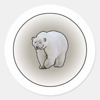Polar Bears in a Blizzard Classic Round Sticker