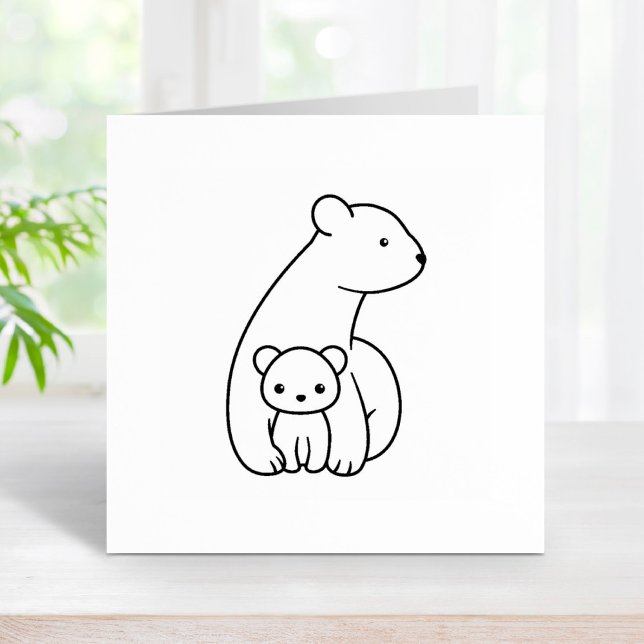 Polar Bears: Mother and Cub Rubber Stamp (Creator Uploaded)