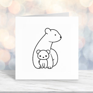 Polar Bears: Mother and Cub Self-inking Stamp