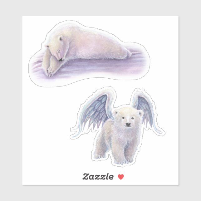Polar Bears Mystical Artwork Angel Fantasy (Sheet)