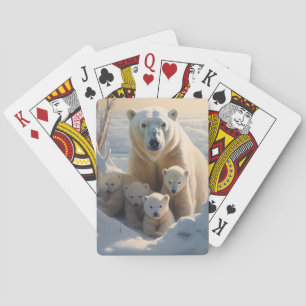 Polar Bears Playing Cards