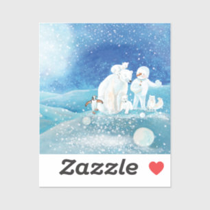 Polar Bears, Polar Fox, Emperor penguin & Snowman 