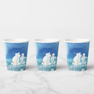 Polar Bears, Polar Fox, Emperor penguin & Snowman  Paper Cups