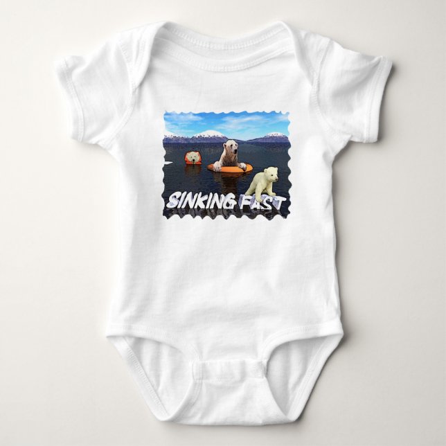 Polar Bears - Sinking Fast Baby Bodysuit (Front)