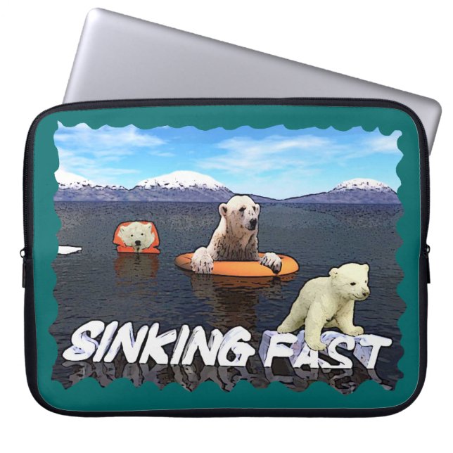 Polar Bears - Sinking Fast Laptop Sleeve (Front)