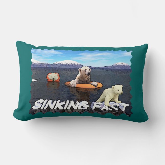 Polar Bears - Sinking Fast Lumbar Cushion (Front)