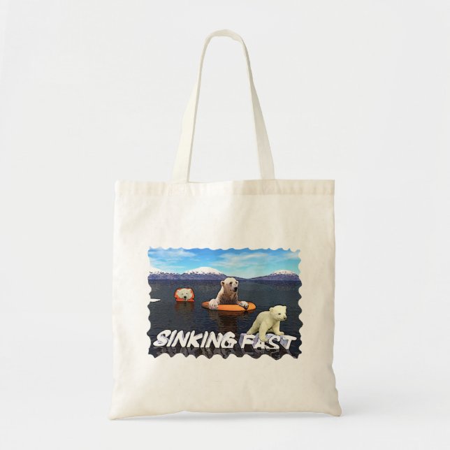 Polar Bears - Sinking Fast Tote Bag (Front)