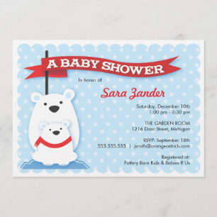 Polar Bears   Winter Baby Shower Invitations