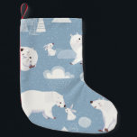 Polar Bears Winter Vintage Small Christmas Stocking<br><div class="desc">Winter Vintage seamless pattern with cute polar bears and rabbits and Christmas decorations Dreamy seamless pattern with sleeping bunny, stars, and moon. Sweet dreams! Delightful vintage pattern featuring cute polar bears and rabbits with Christmas decorations. winter, pattern, bear, rabbit, polar, christmas, animal, illustration, seamless, white, character, background, arctic, snow, forest,...</div>