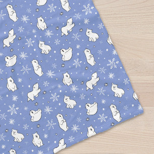 Polar Bears Winter Wonderland Snowflakes Baby Kids Fleece Blanket