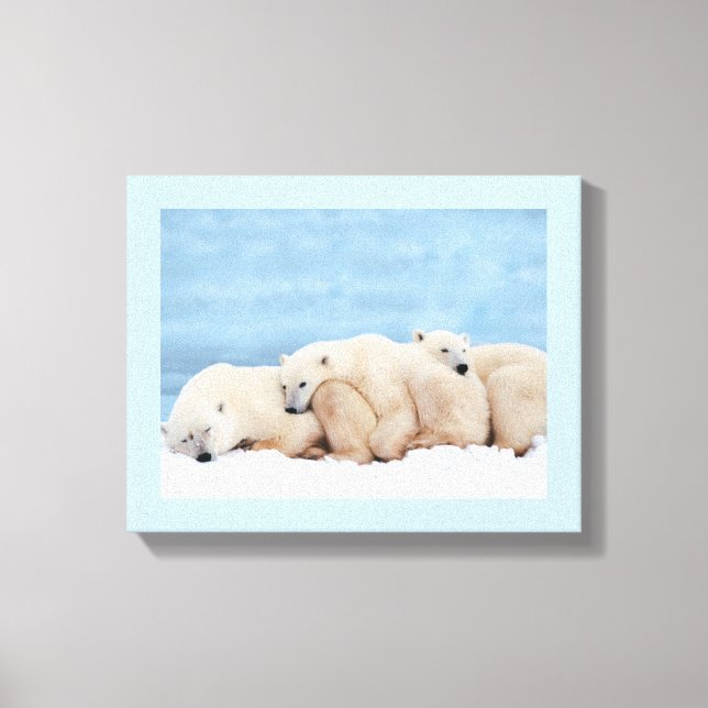 Polar Bears Wrapped Canvas (Front)