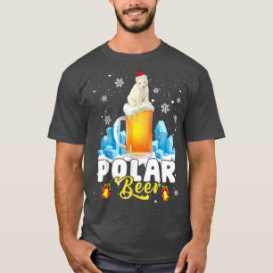 Polar Beer Funny Christmas Santa Polar Bear Beer D T-Shirt