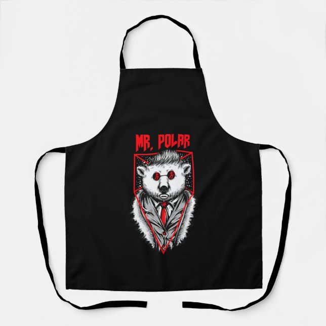 Polar Design A Funny Polar Bear Animal Lover Apron (Front)