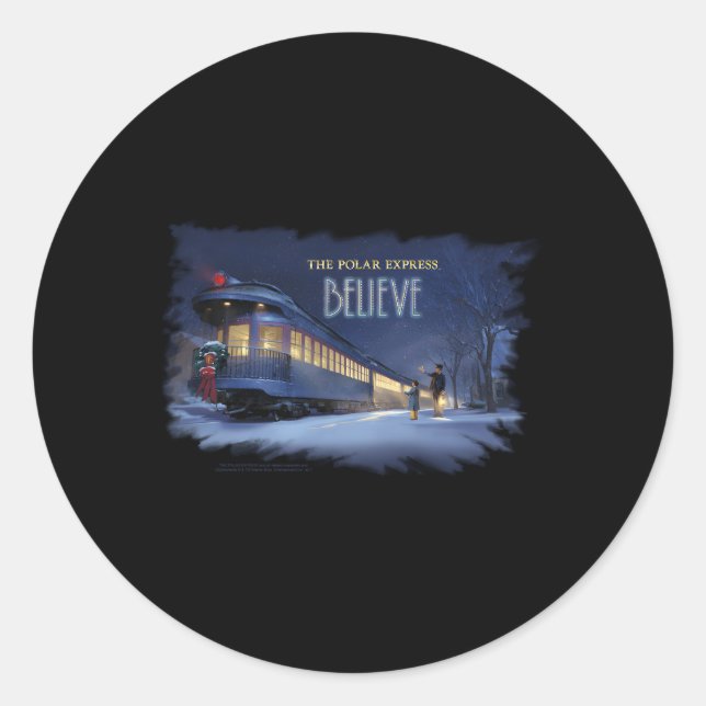 Polar Express Believe Classic Round Sticker (Front)