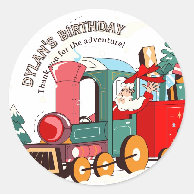 Polar Express Christmas Santa's Train Adventure Classic Round Sticker (Front)