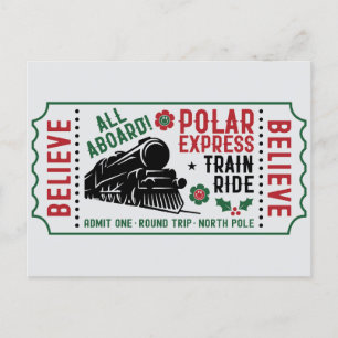 Polar Express Ticket Holiday Postcard