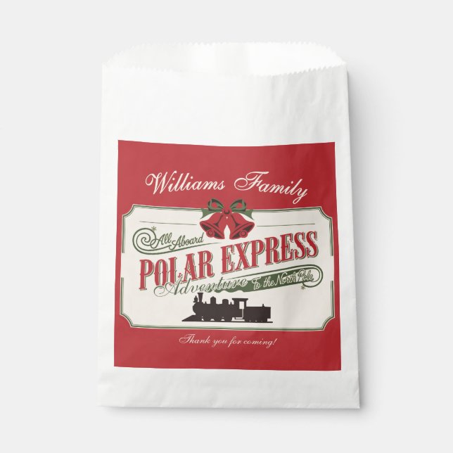 Polar Express Train Adventure Believe In Christmas Favour Bags (Front)