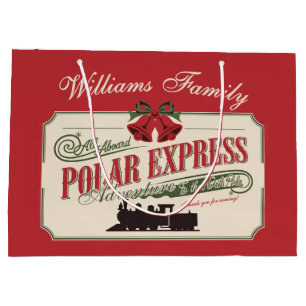 Polar Express Train Adventure Believe In Christmas Large Gift Bag
