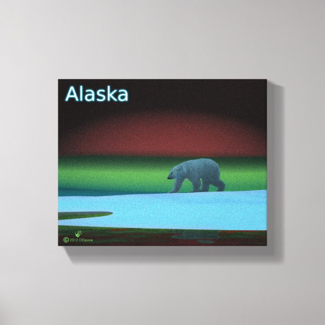 Polar Lights Polar Bear Canvas Print (Front)