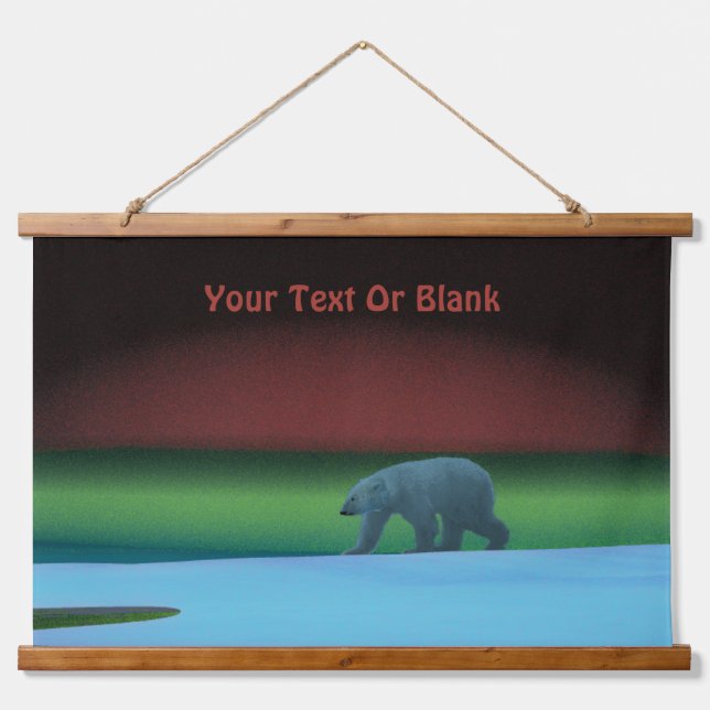 Polar Lights Polar Bear  Hanging Tapestry (Front)