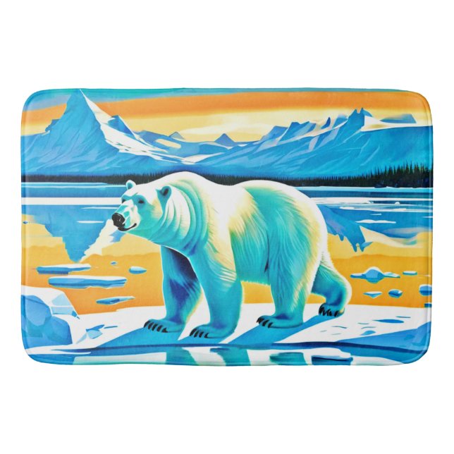 Polar Majesty: Arctic Landscape Bath Mat (Front)