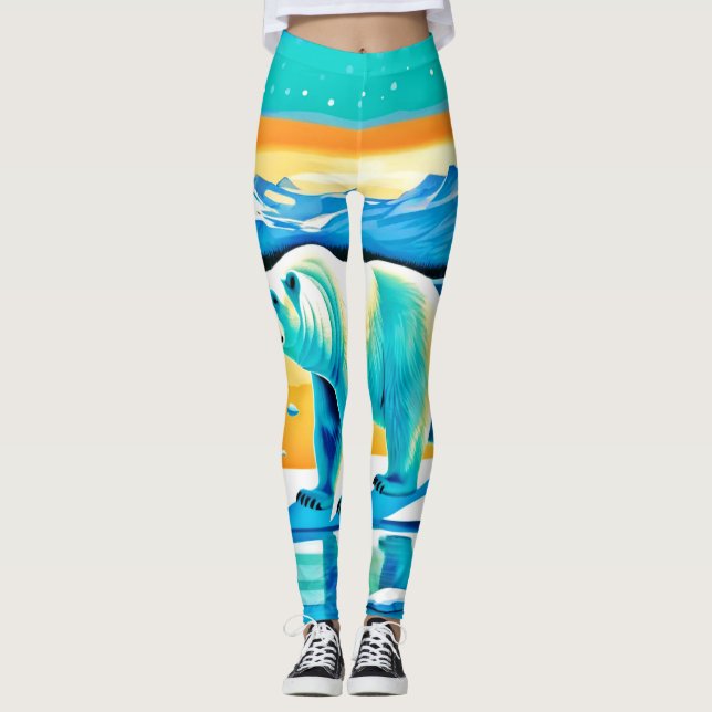 Polar Majesty: Arctic Landscape Leggings (Front)