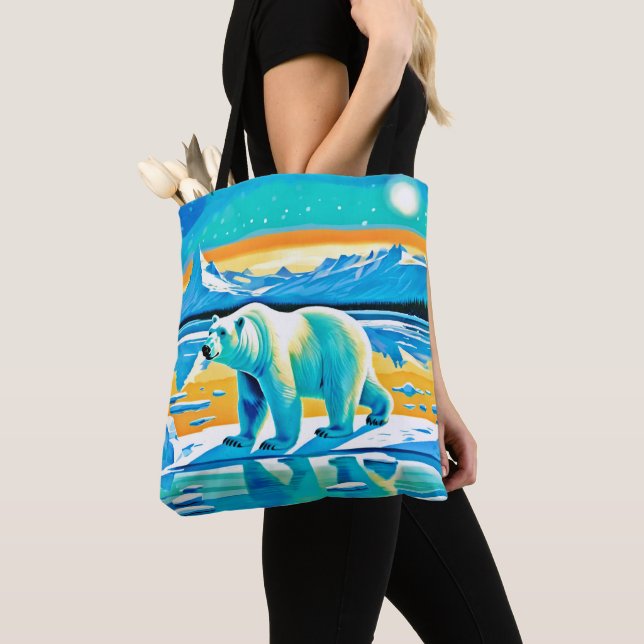 Polar Majesty: Arctic Landscape Tote Bag (Close Up)