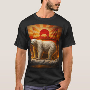 Polar Majesty: Fuji & Rising Sun Graphic Bear Tee