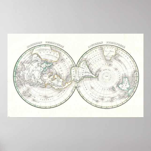 Polar Map of the World Poster (Front)