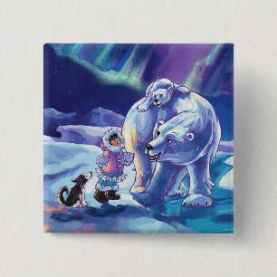 Polar Pals 15 Cm Square Badge