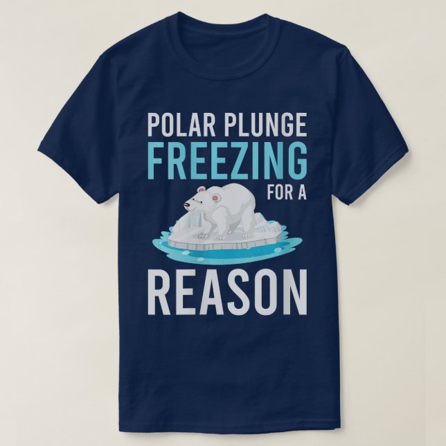 Polar Plunge Freezing For A Reason VNeck  T-Shirt (Design Front)