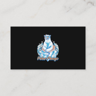 Polar Plunge Ice Jump Funny Polar Bear Winter Swim Business Card