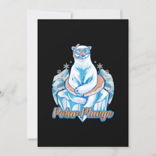 Polar Plunge Ice Jump Funny Polar Bear Winter Swim Invitation