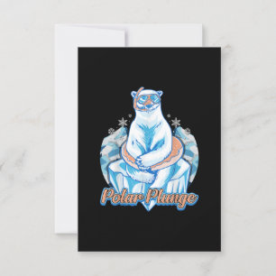 Polar Plunge Ice Jump Funny Polar Bear Winter Swim Invitation