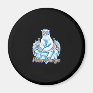 Polar Plunge Ice Jump Funny Polar Bear Winter Swim Magnet