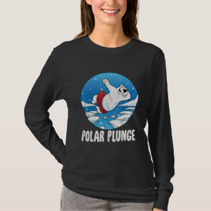Polar Plunge Ice Jump Funny Polar Bear Winter Swim T-Shirt