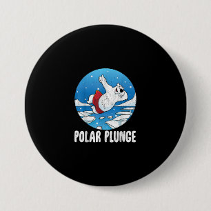 Polar Plunge Ice Jump Polar Bear Winter Swim 7.5 Cm Round Badge