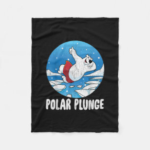 Polar Plunge Ice Jump Polar Bear Winter Swim Fleece Blanket
