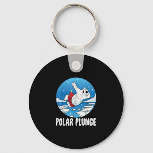 Polar Plunge Ice Jump Polar Bear Winter Swim Key Ring